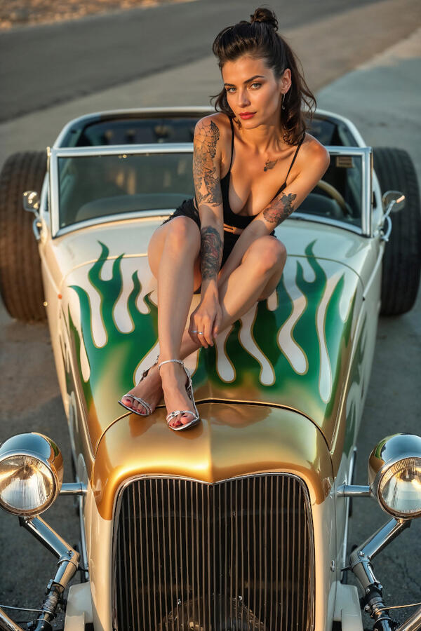 Hotrod Flame Girl