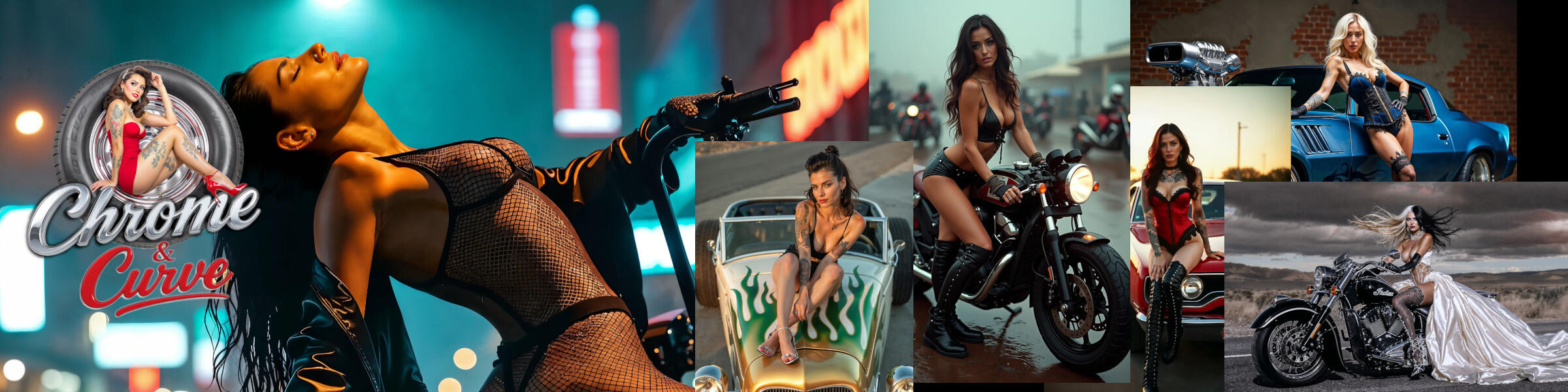 chrome and curve custom pinup art